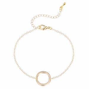 Gold 'Karma' Open Circle Dainty Minimal Bracelet